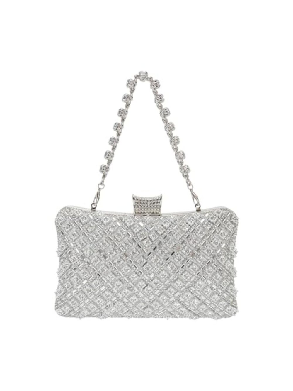 COAIMANEY Rhinestone Crystal Clutch Purse Evening Bag with Chain